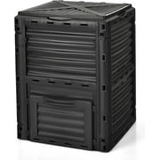 Compost Bin Outdoor, 80 Gallon Garden Compost Bin with Top Lid \u0026 Bottom Door, Aerating Outdoor Compost Box Waste Container Barrel Fertilizer for Garden \u0026 Yard (Black)